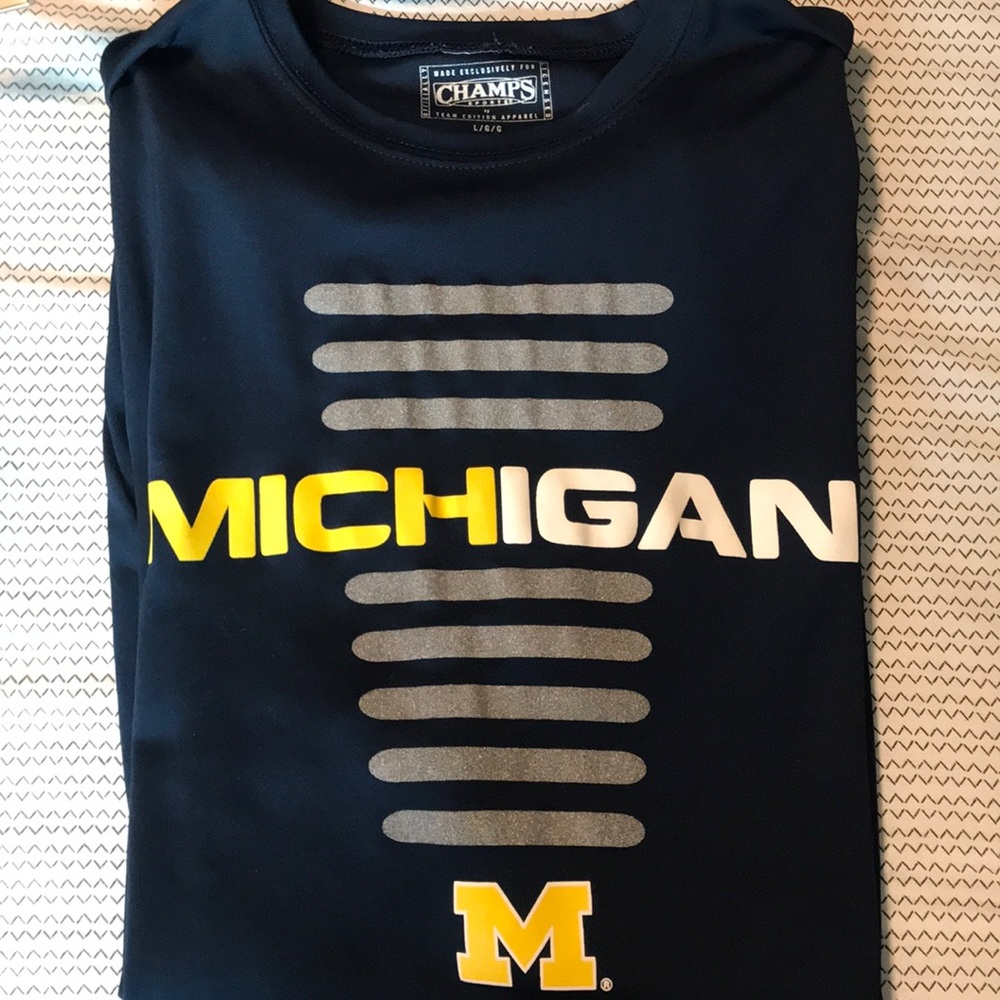 University of Michigan dri fit navy shirt